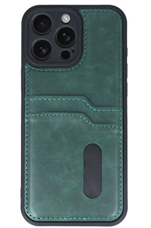 Apple iPhone 16 Pro Kılıf Kartlıklı Silikon Kapak Azn-Sara