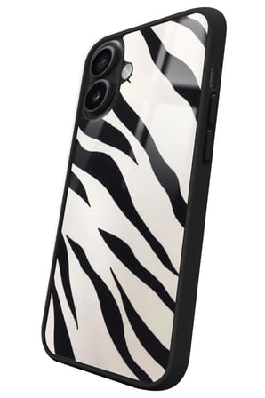 Apple iPhone 16 Uyumlu Zebra Tasarımlı Parlak Silikon Kılıf