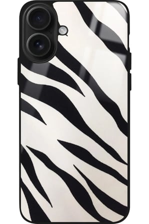 Apple iPhone 16 Uyumlu Zebra Tasarımlı Parlak Silikon Kılıf