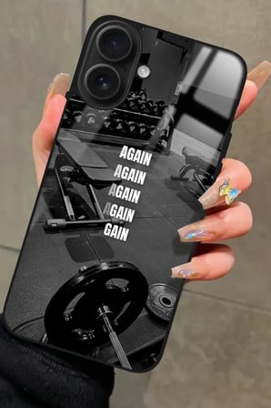 Apple iPhone 16 Uyumlu Gym Tasarımlı Parlak Silikon Kılıf