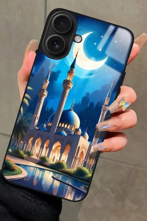 Apple iPhone 16 Uyumlu Cami Tasarımlı Parlak Silikon Kılıf