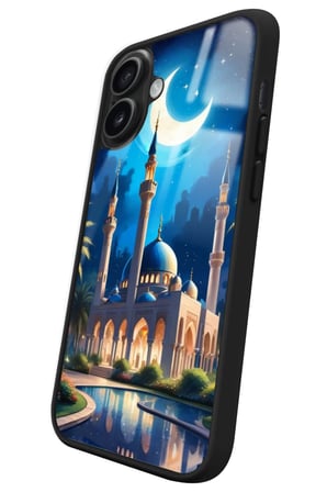Apple iPhone 16 Uyumlu Cami Tasarımlı Parlak Silikon Kılıf
