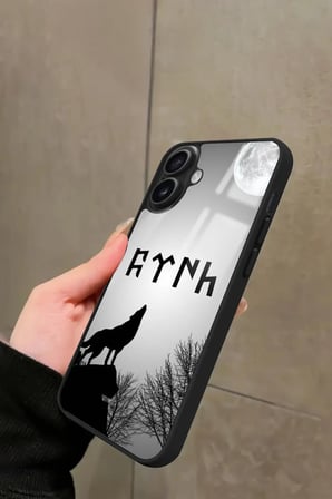 Apple iPhone 16 Uyumlu Bozkurt Tasarımlı Parlak Silikon Kılıf