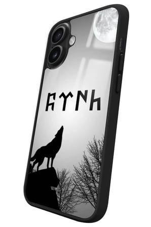 Apple iPhone 16 Uyumlu Bozkurt Tasarımlı Parlak Silikon Kılıf
