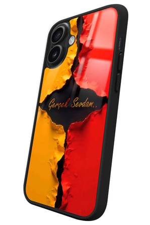 Apple iPhone 16 Uyumlu Gerçek Sevdam Yazılı Parlak Silikon Kılıf
