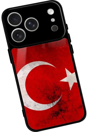 Apple iPhone 17 Pro Max Uyumlu Türk Bayrağı Tasarımlı Parlak Silikon Kılıf
