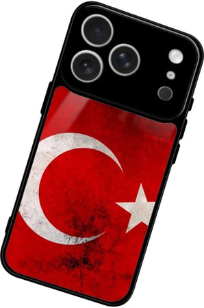 Apple iPhone 17 Pro Max Uyumlu Türk Bayrağı Tasarımlı Parlak Silikon Kılıf