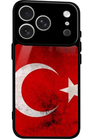 Apple iPhone 17 Pro Max Uyumlu Türk Bayrağı Tasarımlı Parlak Silikon Kılıf