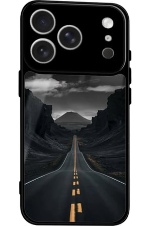 Apple iPhone 17 Pro Max Uyumlu Yol Tasarımlı Parlak Silikon Kılıf