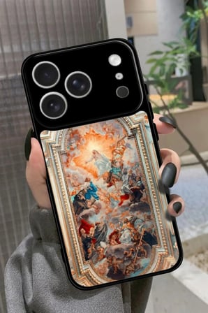 Apple iPhone 17 Pro Max Uyumlu Rönesans Tasarımlı Parlak Silikon Kılıf