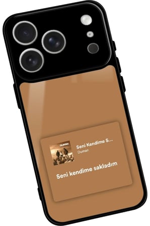 Apple iPhone 17 Pro Max Uyumlu Şarkı Sözü Tasarımlı Parlak Silikon Kılıf