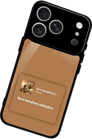 Apple iPhone 17 Pro Max Uyumlu Şarkı Sözü Tasarımlı Parlak Silikon Kılıf