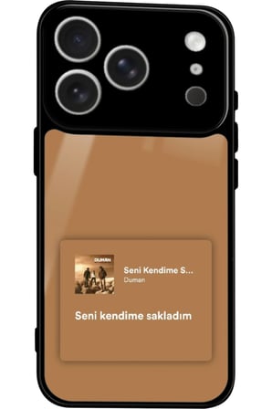 Apple iPhone 17 Pro Max Uyumlu Şarkı Sözü Tasarımlı Parlak Silikon Kılıf