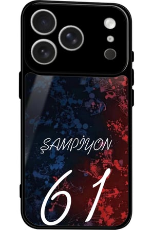 Apple iPhone 17 Pro Max Uyumlu Şampiyon 61 Yazılı Parlak Silikon Kılıf