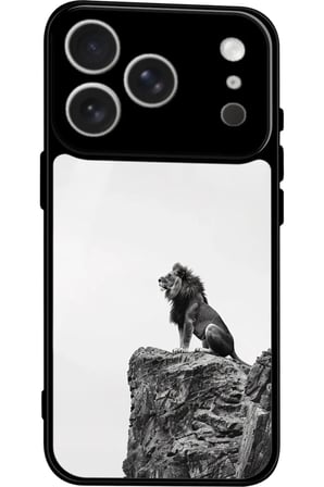 Apple iPhone 17 Pro Max Uyumlu Aslan Tasarımlı Parlak Silikon Kılıf
