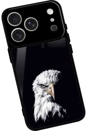 Apple iPhone 17 Pro Max Uyumlu Kartal Tasarımlı Parlak Silikon Kılıf