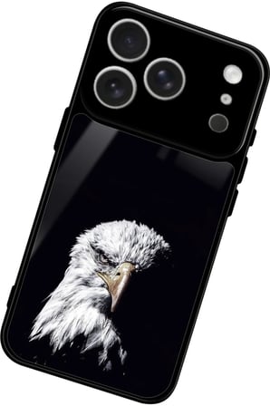 Apple iPhone 17 Pro Max Uyumlu Kartal Tasarımlı Parlak Silikon Kılıf