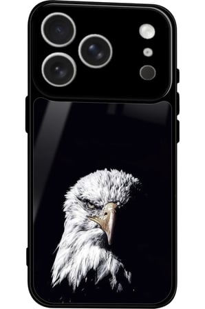 Apple iPhone 17 Pro Max Uyumlu Kartal Tasarımlı Parlak Silikon Kılıf