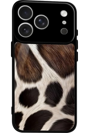 Apple iPhone 17 Pro Uyumlu Kahverengi Leopar Tasarımlı Parlak Silikon Kılıf