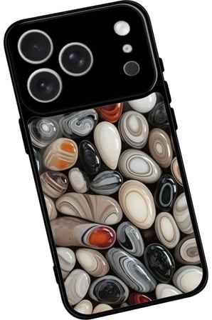 Apple iPhone 17 Pro Uyumlu Renkli Taş Tasarımlı Parlak Silikon Kılıf