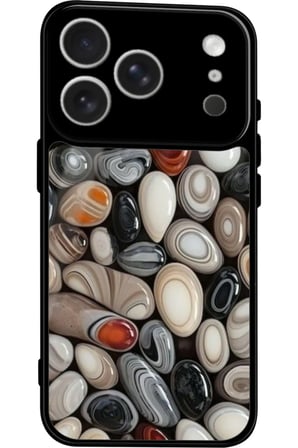 Apple iPhone 17 Pro Uyumlu Renkli Taş Tasarımlı Parlak Silikon Kılıf