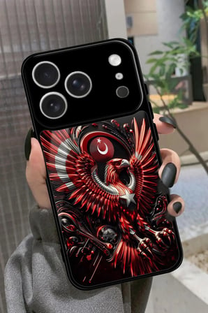 Apple iPhone 17 Pro Uyumlu Türk Bayrağı Tasarımlı Parlak Silikon Kılıf