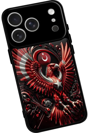 Apple iPhone 17 Pro Uyumlu Türk Bayrağı Tasarımlı Parlak Silikon Kılıf