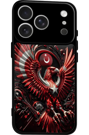 Apple iPhone 17 Pro Uyumlu Türk Bayrağı Tasarımlı Parlak Silikon Kılıf