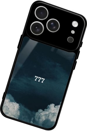 Apple iPhone 17 Pro Uyumlu 777 Yazılı Parlak Silikon Kılıf