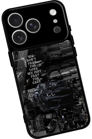 Apple iPhone 17 Pro Uyumlu Araba Posteri Tasarımlı Parlak Silikon Kılıf
