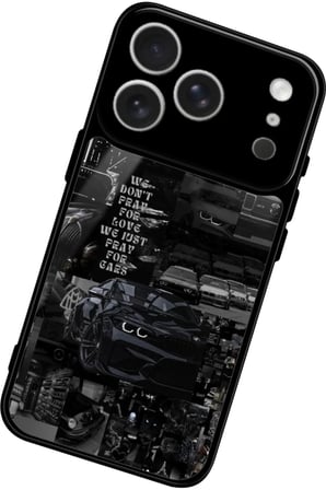 Apple iPhone 17 Pro Uyumlu Araba Posteri Tasarımlı Parlak Silikon Kılıf