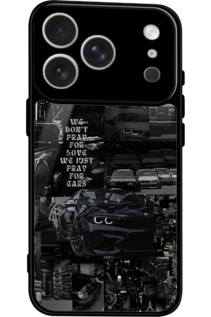 Apple iPhone 17 Pro Uyumlu Araba Posteri Tasarımlı Parlak Silikon Kılıf