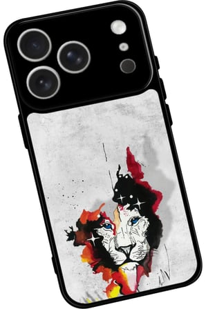 Apple iPhone 17 Pro Uyumlu Aslan Tasarımlı Parlak Silikon Kılıf