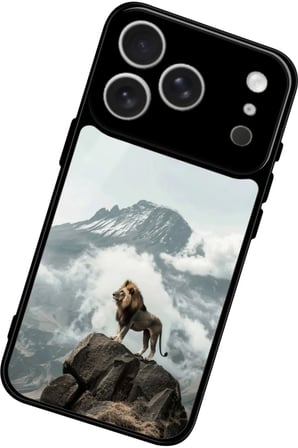 Apple iPhone 17 Pro Uyumlu Aslan Tasarımlı Parlak Silikon Kılıf