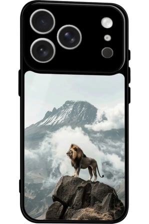 Apple iPhone 17 Pro Uyumlu Aslan Tasarımlı Parlak Silikon Kılıf