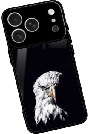 Apple iPhone 17 Pro Uyumlu Kartal Tasarımlı Parlak Silikon Kılıf