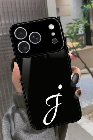 Apple iPhone 17 Pro Uyumlu J Harfi Yazılı Parlak Silikon Kılıf