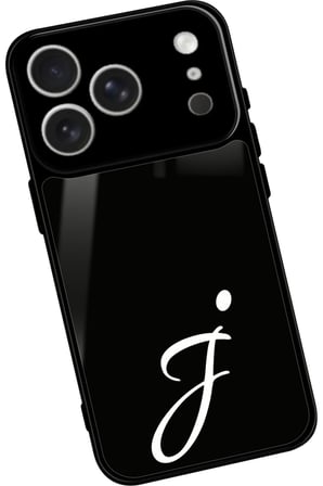 Apple iPhone 17 Pro Uyumlu J Harfi Yazılı Parlak Silikon Kılıf