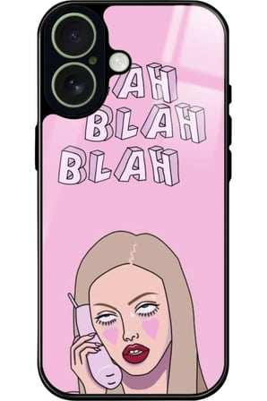 Apple iPhone 17 Uyumlu Blah Blah Yazılı Parlak Silikon Kılıf