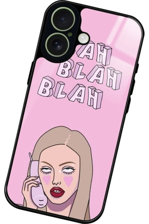Apple iPhone 17 Uyumlu Blah Blah Yazılı Parlak Silikon Kılıf