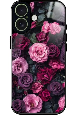 Apple iPhone 17 Uyumlu Pembe Çiçek Tasarımlı Parlak Silikon Kılıf