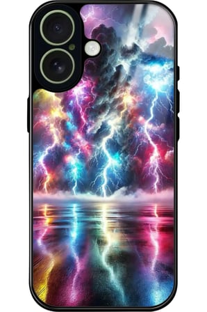 Apple iPhone 17 Uyumlu Renkli Şimşek Tasarımlı Parlak Silikon Kılıf