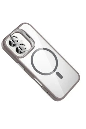 iPhone 18 Kılıf M-Safe Şarj Özellikli Lensli Standlı Azn-Remim