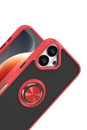 iPhone 18 Kılıf Yüzüklü Standlı Arka Kapak Azn-MntrlYüzük