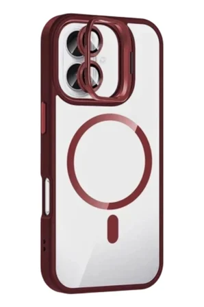 iPhone 18 Kılıf M-Safe Şarj Özellikli Lensli Standlı Azn-Remim