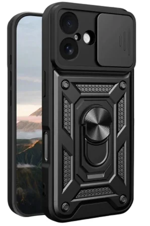 iPhone 18 Kılıf Standlı Kamera Korumalı Tank Kapak Azn-Pars