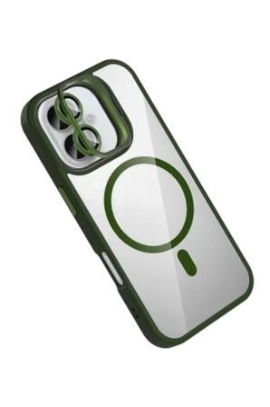 iPhone 18 Kılıf M-Safe Şarj Özellikli Lensli Standlı Azn-Remim