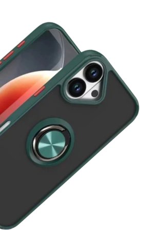 iPhone 18 Kılıf Yüzüklü Standlı Arka Kapak Azn-MntrlYüzük