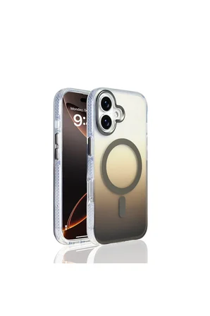 Apple iPhone 18 Kılıf M-safe Şarj Özellikli Transparan Renk Geçişli Zr-Toros