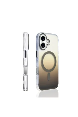 Apple iPhone 18 Kılıf M-safe Şarj Özellikli Transparan Renk Geçişli Zr-Toros
